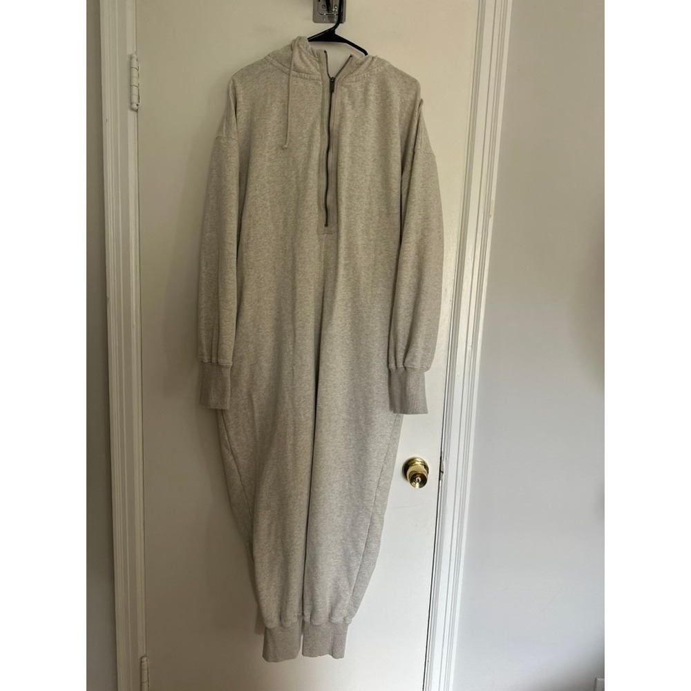 FP Movement x Hatch Maternity Hooded Jumpsuit Sz:S Gray Half Zip Cotton Blend